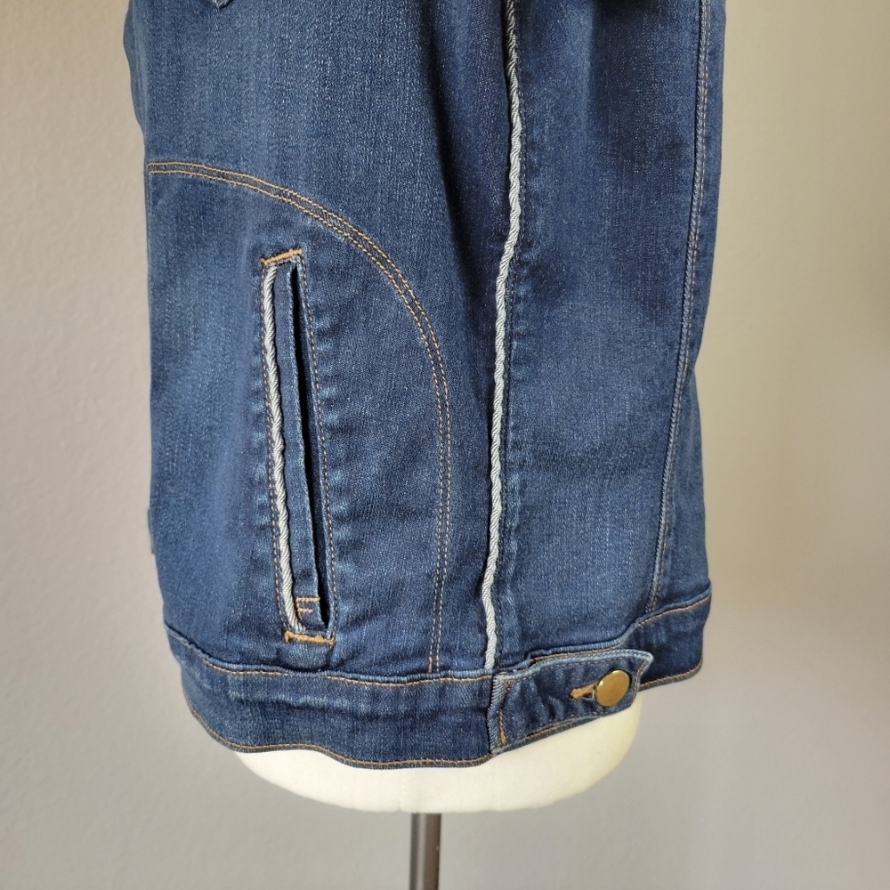FRAME // ltd ed le slim denim jacket in medium blue denim shore coast - Picture 4 of 16